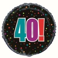 18in 40th Birthday Cheer Foil Balloon