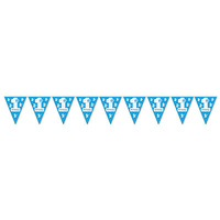 Blue 1st Birthday Pennant Banner - 27.9 x 365.8