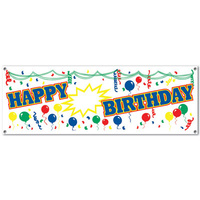 All-Weather Happy Birthday Sign Banner - 152.4cm x 53.3cm**
