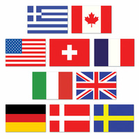 10 Mini International Flag Cutouts