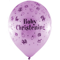 12" Pearl Light Pink All Around Baby Christening Balloons - Pk50*