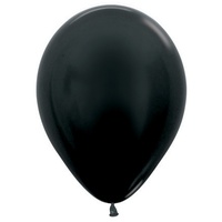 5" Metallic Black Balloons - Pk100