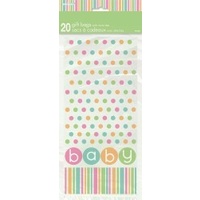 Baby Shower Pastel Dots Cello Treat Bag with Twist Ties - Pk 20*