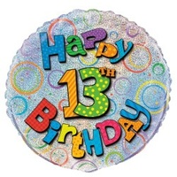 18" Happy 13th Birthday Prismatic Foil Balloon