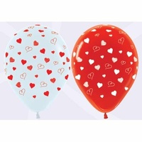 12" All Around Hearts Balloons - Pk 50
