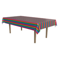 Colourful Fiesta Rectangular Plastic Tablecover (1.37m x 2.74m)
