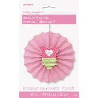 Baby Shower Decorative Fan - Pink