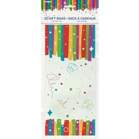 Rainbow Ribbons Cello Bags - Pack of 20