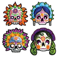 Day Of The Dead Large Masks - Pack 4*