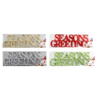 Glitter Seasons Greetings Sign - Green or Red.*