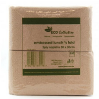 Eco Collection Embossed Lunch 2ply 1/8 Fold Napkins - pk 250