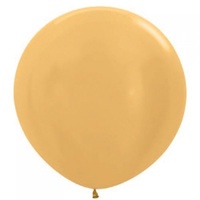 Metallic Gold 90cm Latex Balloons - PK 3