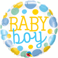 18" Baby Boy Dots Foil Balloon*