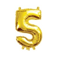 Number 5 Gold Foil Balloon - 35cm