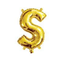 35cm Letter S Gold Foil Balloon