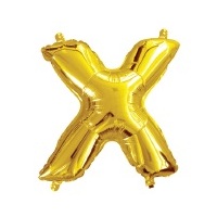 35cm Letter X Gold Foil Balloon