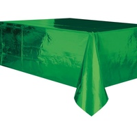 Metallic Green Plastic Rectangle Tablecover (137x274cm)