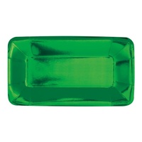 Green Foil Rectangular Entree Plates - Pk 8