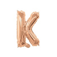 Rose Gold Air Filled 35cm Balloon - Letter K