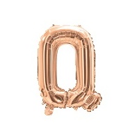 Rose Gold Air Filled 35cm Balloon - Letter Q
