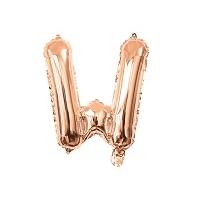Rose Gold Air Filled 35cm Balloon - Letter W