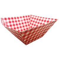 10" Red Gingham Paper Square Bowl