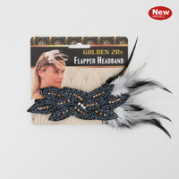 Flapper Headband with Feathers
