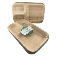 Palm Leaf Plate with 3 Compartments - 10"x7"  - Pk 10