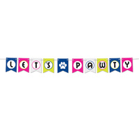Let's Pawty Hanging Banner - 15cm x 183cm*