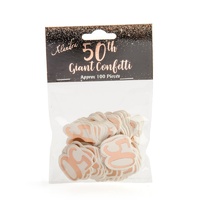 50th Rose Gold Giant Confetti - Pk 100