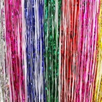 Rainbow Metallic Tinsel Curtain - 1m x 2m
