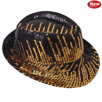 Black/Gold Disco Sequin Hat