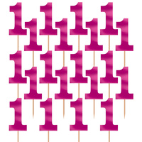 1st Birthday Pink Cupcake Toppers - Pk 36