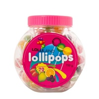 Mixed Fruit Lollipop Jar (700g)