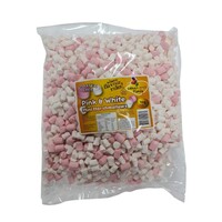 Pink & White Mini Marshmallows Bulk (1kg)
