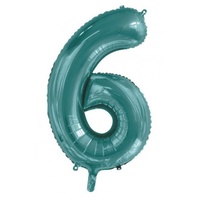 #6 Teal 34" Foil Balloon*