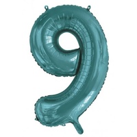 #9 Teal 34" Foil Balloon*