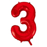 #3 Red 34" Foil Balloon*