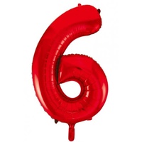 #6 Red 34" Foil Balloon*