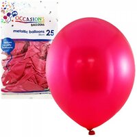 Metallic Fuchsia 30cm Latex Balloons - Pk 25