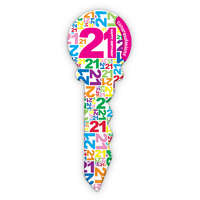 Colourful 21st Birthday Key Keepsake (36x12cm)