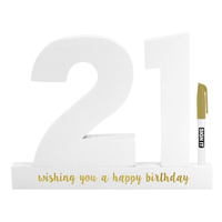 White/Gold 21st Birthday Signature Block (23cm)