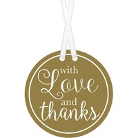 "With Love & Thanks" Gold Gift Tags - Pk 25
