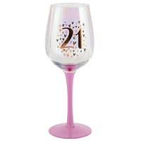 21st Rainbow Pastel Wine Glass