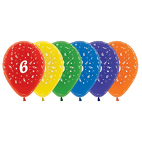 6th Birthday Assorted Crystal Sempertex Balloons (30cm) - Pk 25