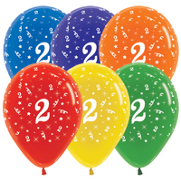 2nd Birthday Assorted Crystal Sempertex Balloons (30cm) - Pk 25*