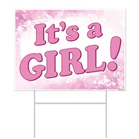 It's A Girl! Plastic Yard Sign (30x41cm)*