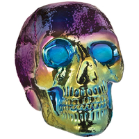 Metallic Chrome Ombre Plastic Skull (15cm)