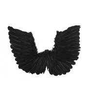 Pointed Black Angel Wings (50x40cm)