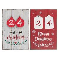 Christmas Countdown MDF Sign (20x30cm) - White or Red.